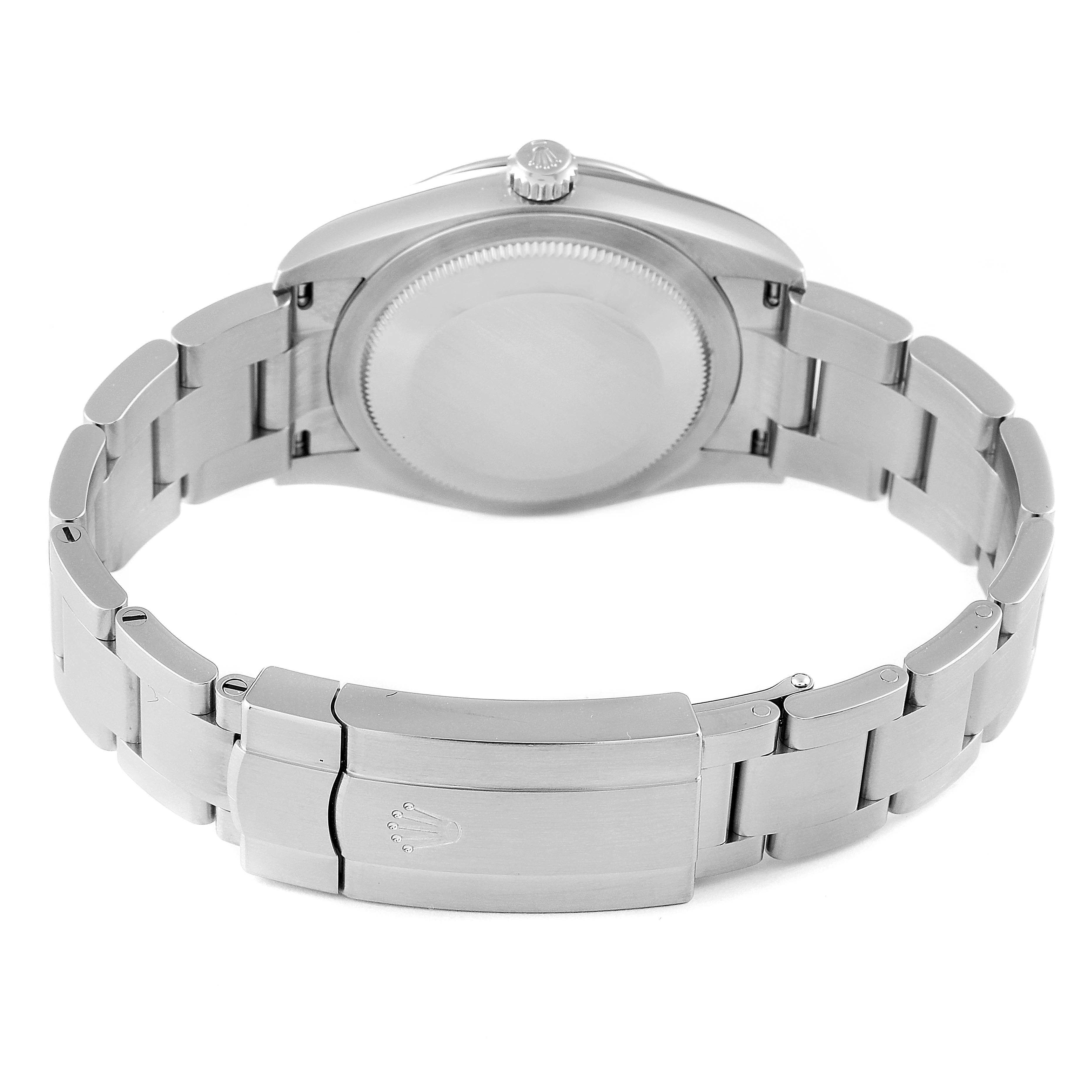 This image shows the back and bracelet of a Rolex Oyster Perpetual 124200 Men's Stainless Steel Silver Dial 124200 Men's Stainless Steel Silver Dial watch, showcasing the clasp and case back.