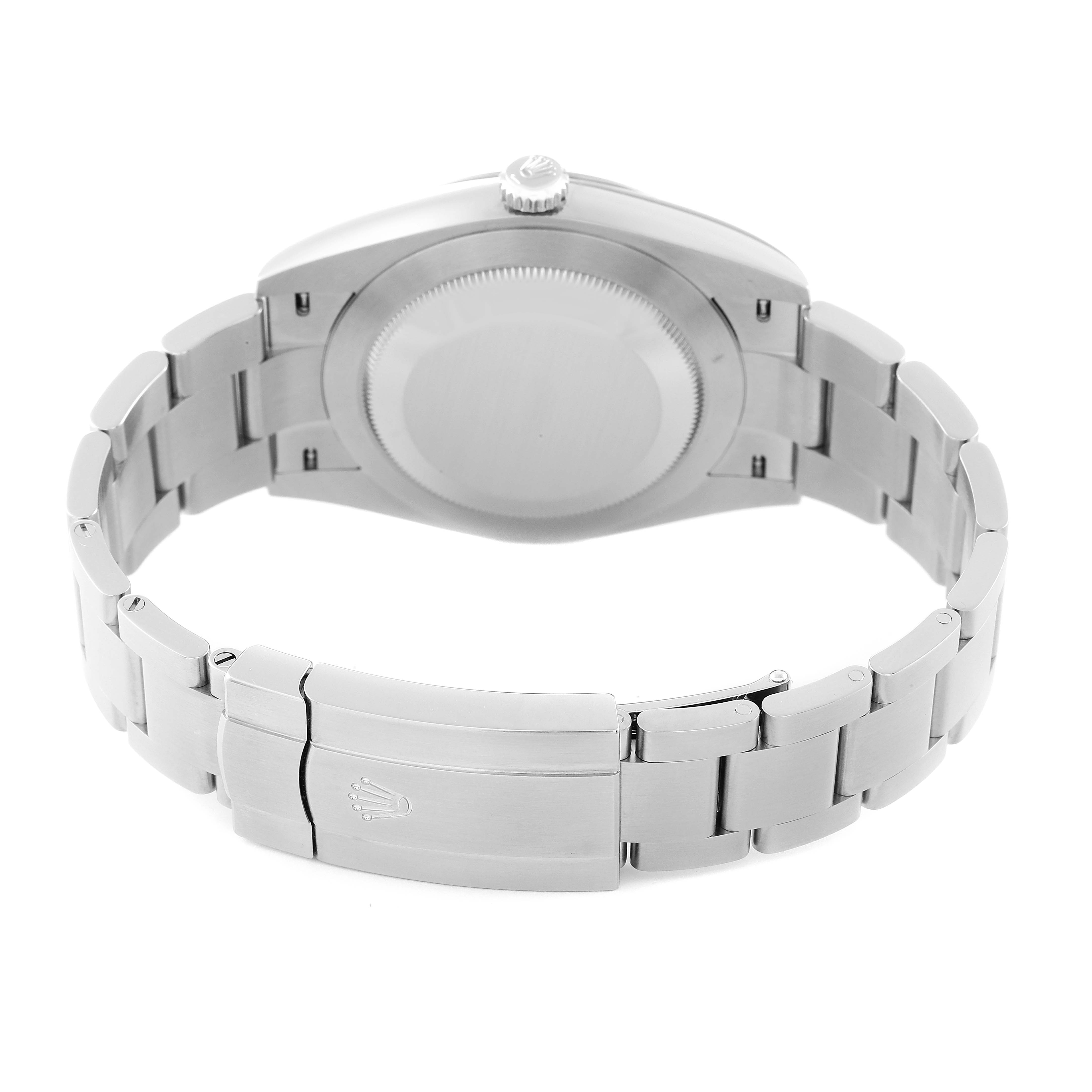 The image shows the back view and bracelet clasp of a Rolex Oyster Perpetual 124300 Men's Stainless Steel Silver Dial 124300 Men's Stainless Steel Silver Dial watch.