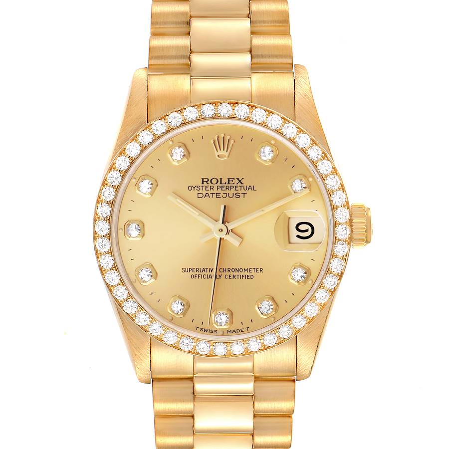 NOT FOR SALE Rolex President Datejust 31 Midsize Yellow Gold Diamond Ladies Watch 68288 PARTIAL PAYMENT SwissWatchExpo
