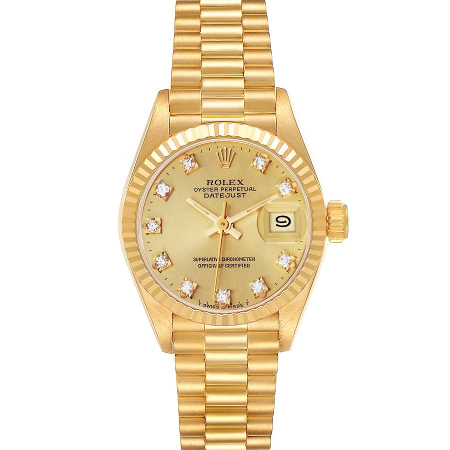 Rolex President Yellow Gold Diamond Dial Ladies Watch 69178 ...