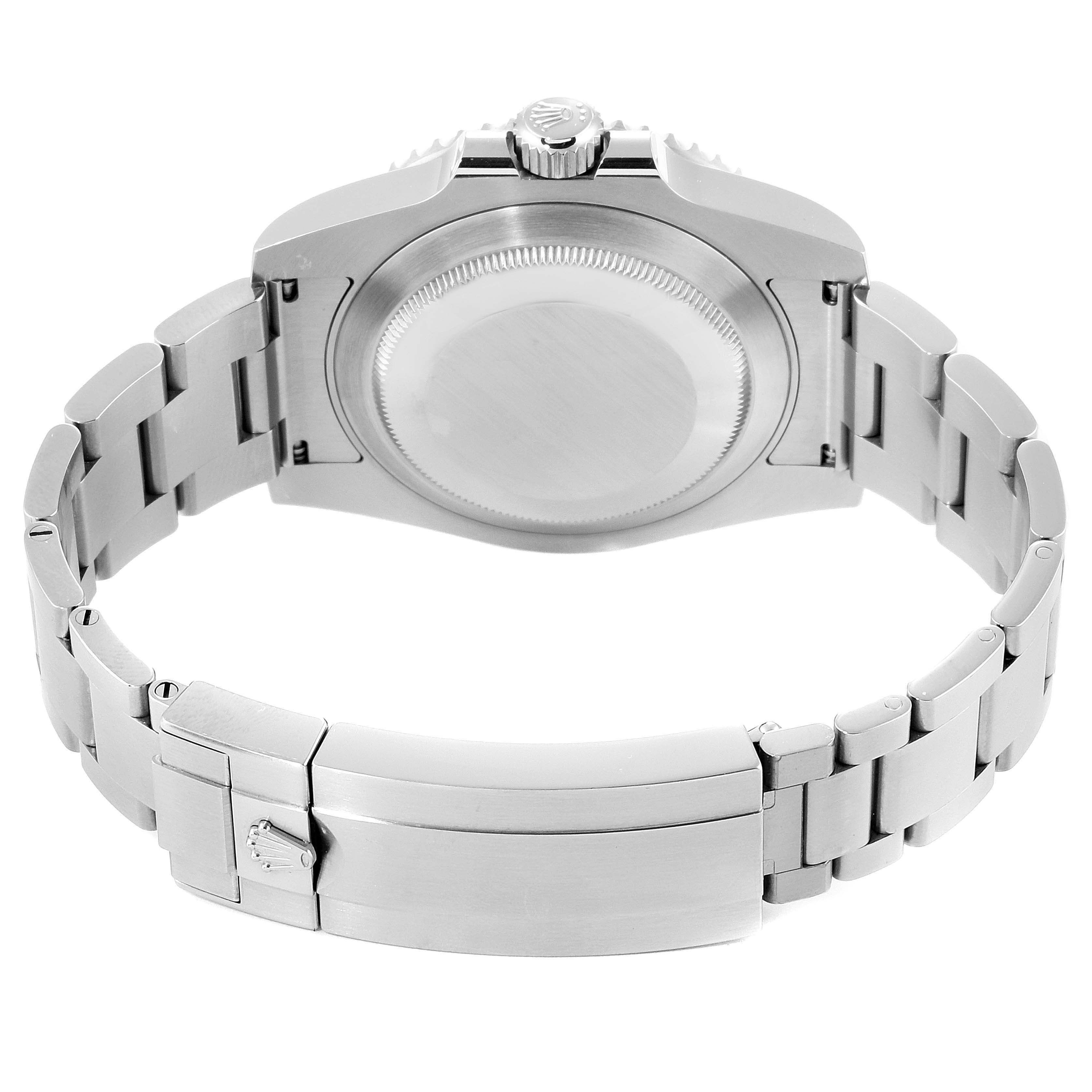 The image shows the back case and bracelet of a Rolex Submariner 114060 Men's Stainless Steel Black Dial 114060 Men's Stainless Steel Black Dial watch from a rear angle.