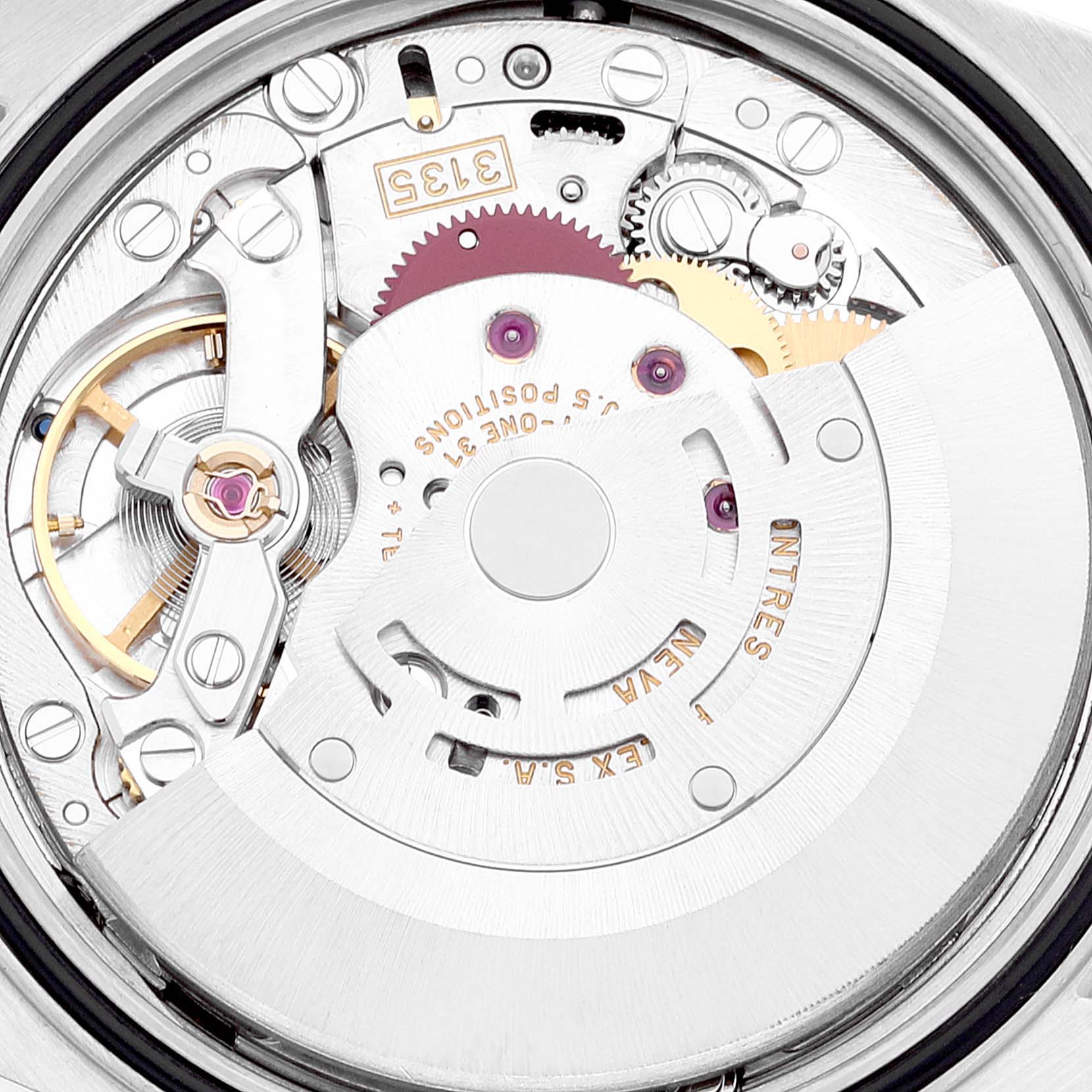 The image shows the internal movement and mechanism parts of a Rolex Turn-o-Graph 16264 Men's Stainless Steel Silver Dial 16264 Men's Stainless Steel Silver Dial watch.
