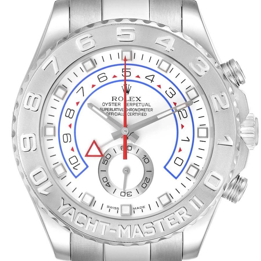 Rolex Yachtmaster II Regatta White Gold Platinum Mens Watch 116689 SwissWatchExpo