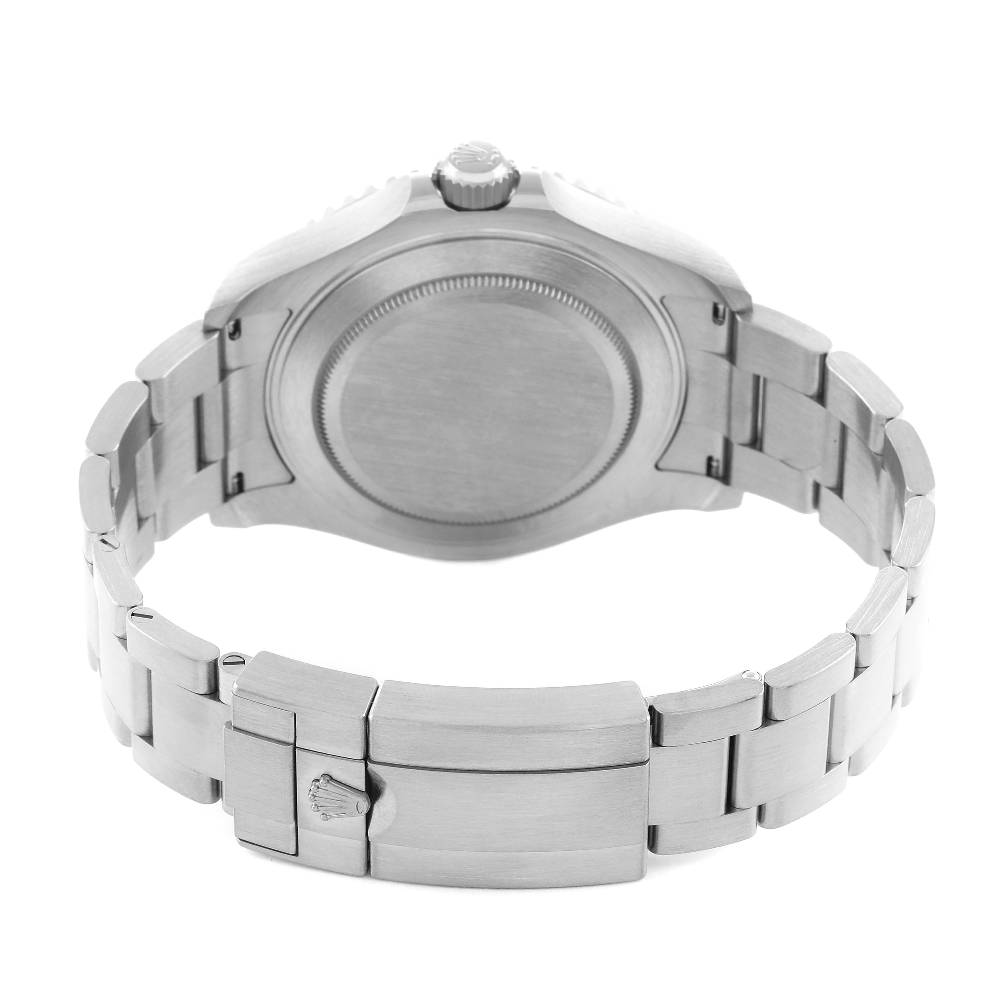 The image shows the back case and bracelet of a Rolex Yacht-Master 226627 Men's Titanium Black Dial watch from a rear angle.