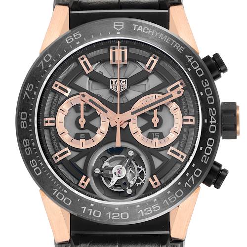 Photo of Tag Heuer Carrera Chronograph Skeleton Dial Titanium Mens Watch CAR5A5U Box Card