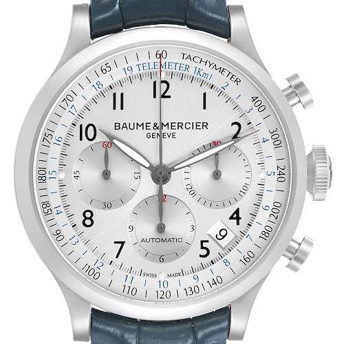 Photo of Baume Mercier Capeland Steel Silver Dial Chronograph Mens Watch 10063 Unworn