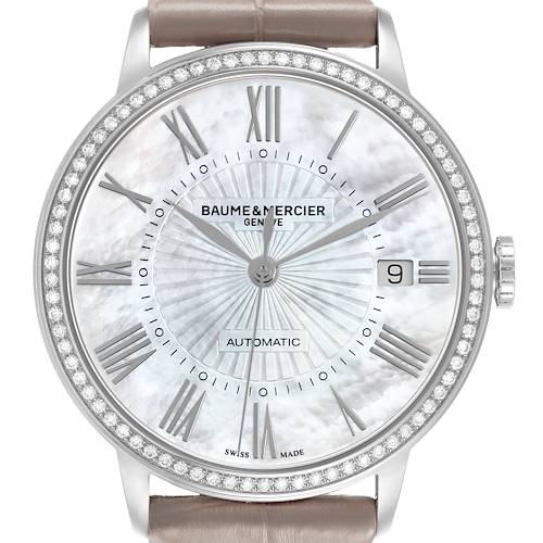 Photo of Baume Mercier Classima Steel Diamond Mother of Pearl Dial 10222 Box Card