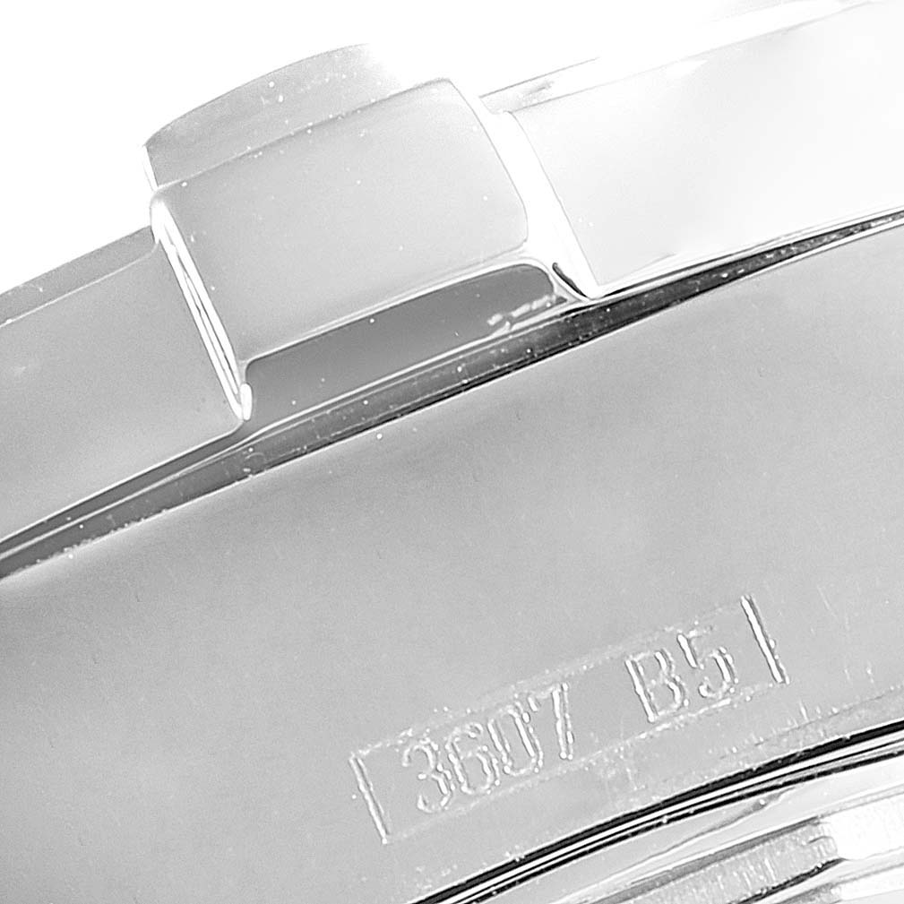 This close-up image of a Breitling A77380 Women
s Stainless Steel Silver Dial A77380 Women
s Stainless Steel Silver Dial Colt Oceane Stainless Steel Diamond Ladies Watch A77380 shows part of the bracelet and engraved model number.