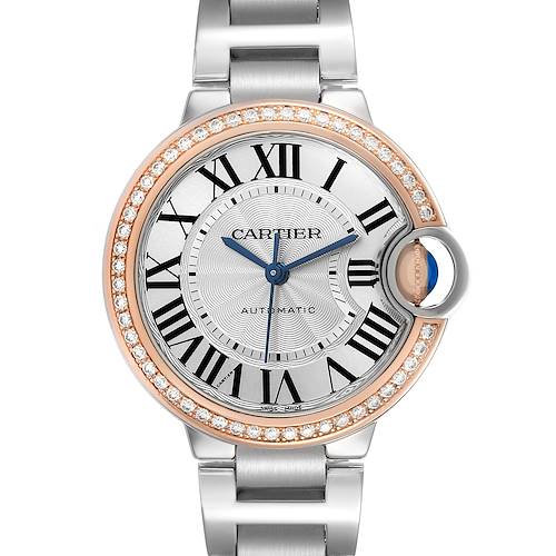 Photo of Cartier Ballon Bleu 33 Steel Rose Gold Diamond Ladies Watch WE902080
