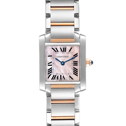Photo of Cartier Tank Francaise Steel Rose Gold Mother of Pearl Ladies Watch W51027Q4 ADD ONE LINK