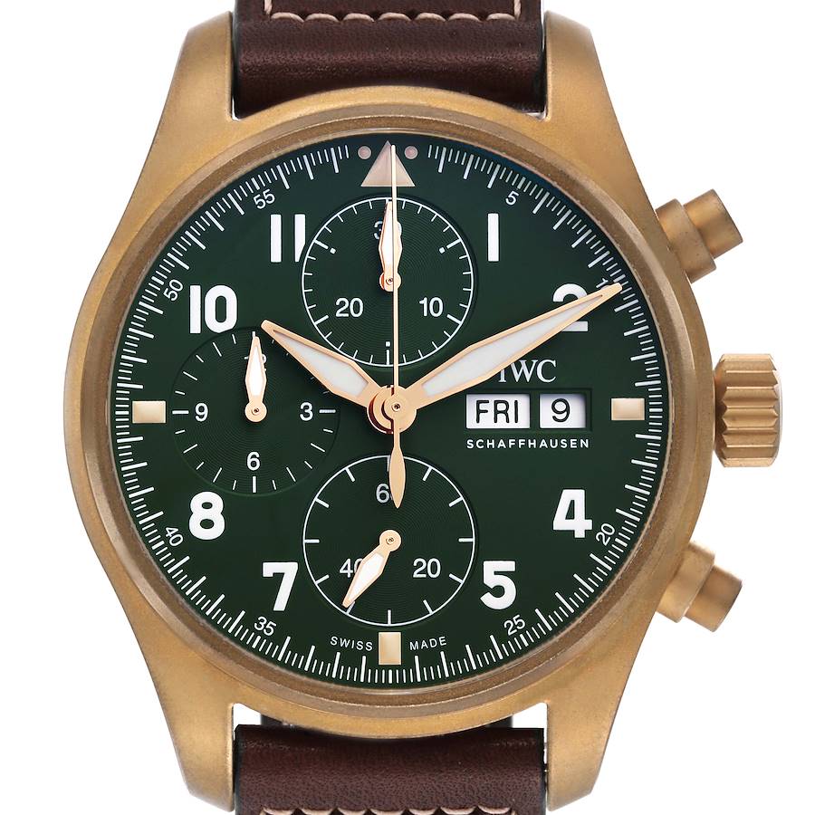 IWC Pilot Chronograph Spitfire Bronze Mens Watch IW387902 Unworn SwissWatchExpo