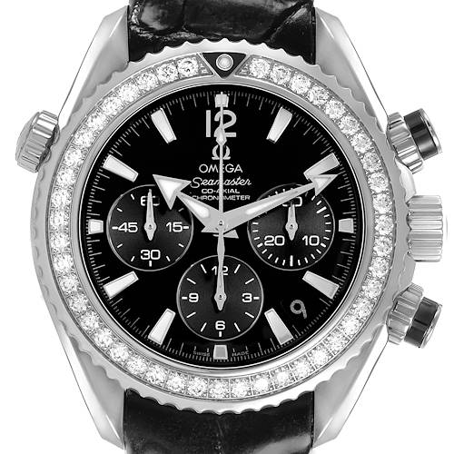 Photo of Omega Planet Ocean Chronograph Steel Diamond Watch 222.18.38.50.01.001 Card