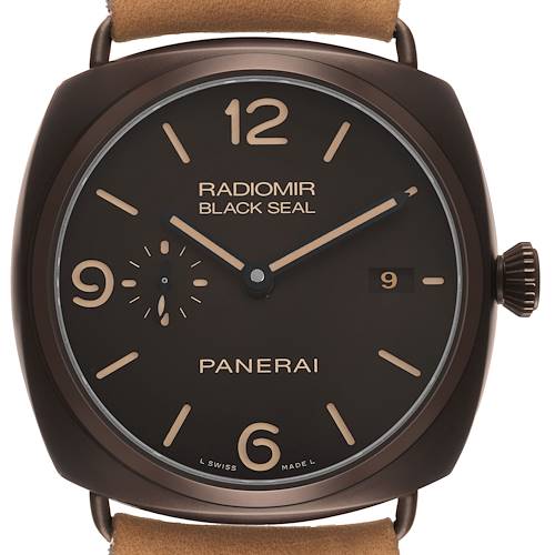 Photo of Panerai Radiomir Black Seal Ceramic Brown Dial Mens Watch PAM00505 Box Papers