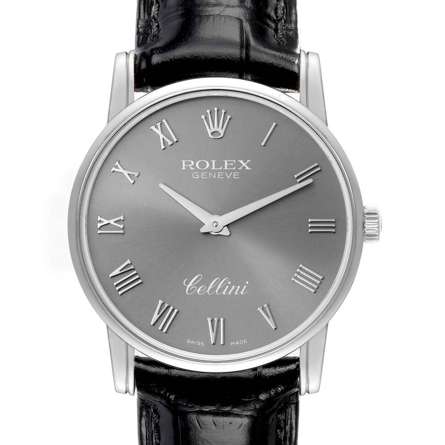 Rolex Cellini Classic Slate Dial White Gold Mens Watch 5116 SwissWatchExpo