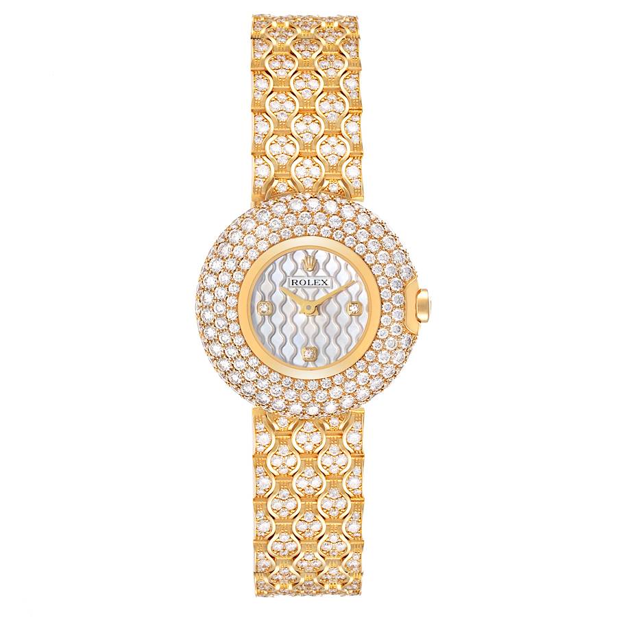 Rolex Cellini Orchid Yellow Gold Diamond Ladies Watch 6221 Box Card SwissWatchExpo