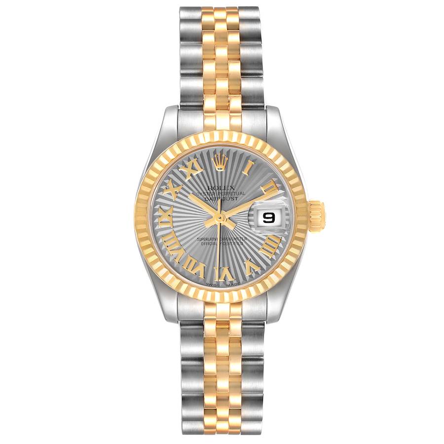 Rolex Datejust Steel Yellow Gold Sunbeam Diamond Ladies Watch