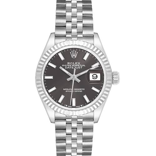 Photo of Rolex Datejust 28 Steel White Gold Dark Grey Dial Ladies Watch 279174 Card