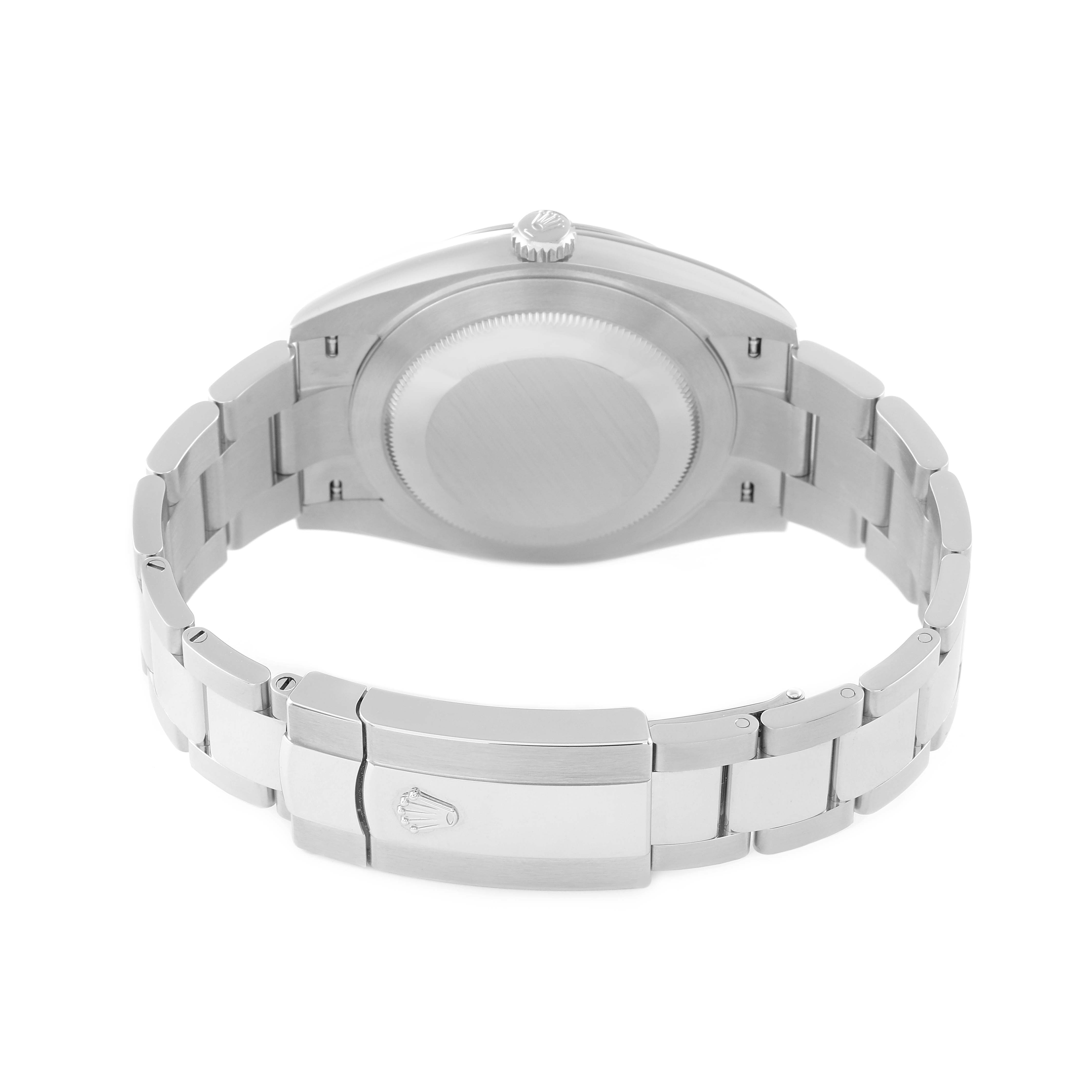 This image shows the back and bracelet of a Rolex Datejust 41 126300 Men's Stainless Steel Silver Dial 126300 Men's Stainless Steel Silver Dial watch at a rear angle.