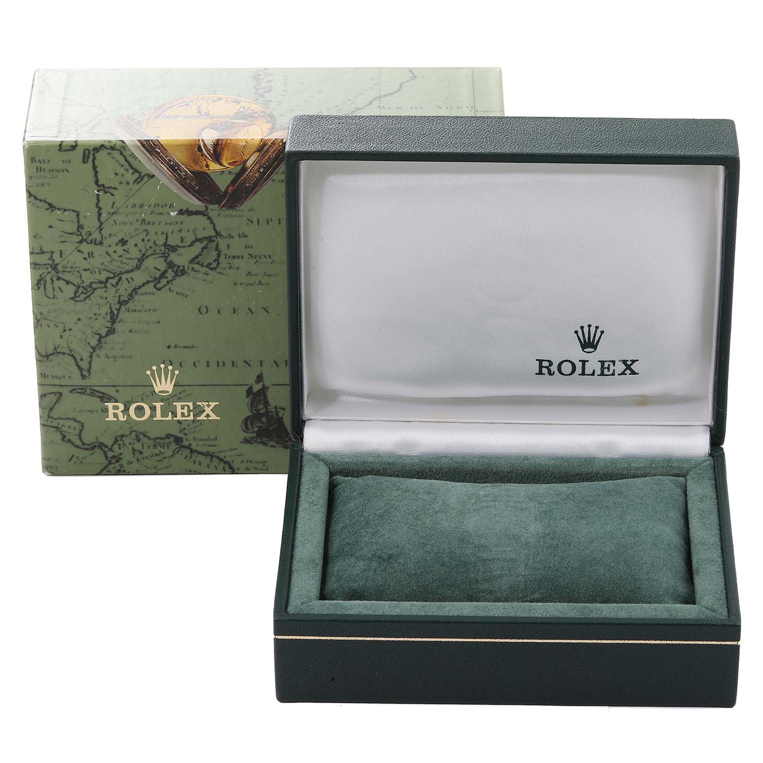 The image showcases the packaging of a Rolex Datejust 68273 Women
s Stainless Steel Champagne Dial 68273 Women
s Stainless Steel Champagne Dial, including the outer box and open watch case.