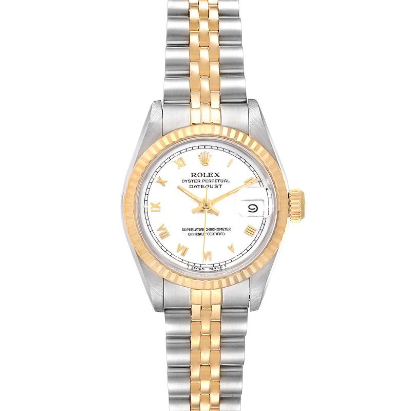 Rolex Datejust Steel Yellow Gold Fluted Bezel Ladies Watch 69173 Box and Papers SwissWatchExpo