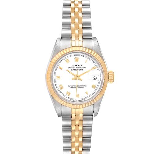 Photo of Rolex Datejust Steel Yellow Gold Fluted Bezel Ladies Watch 69173 Box and Papers