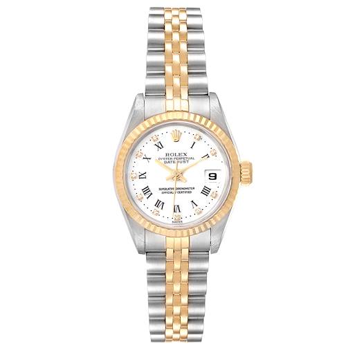 Photo of Rolex Datejust Steel Yellow Gold Roman Diamond Dial Ladies Watch 69173 Box Paper