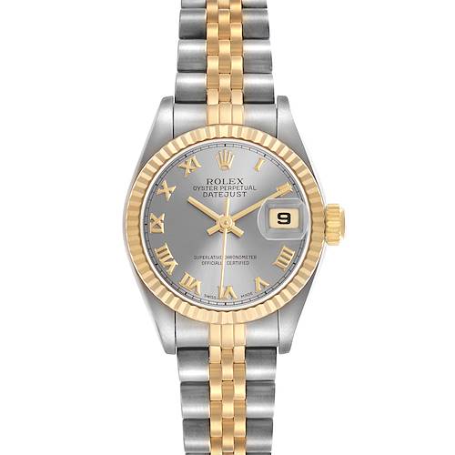 Photo of Rolex Datejust Steel Yellow Gold Silver Roman Dial Ladies Watch 69173 Box Papers