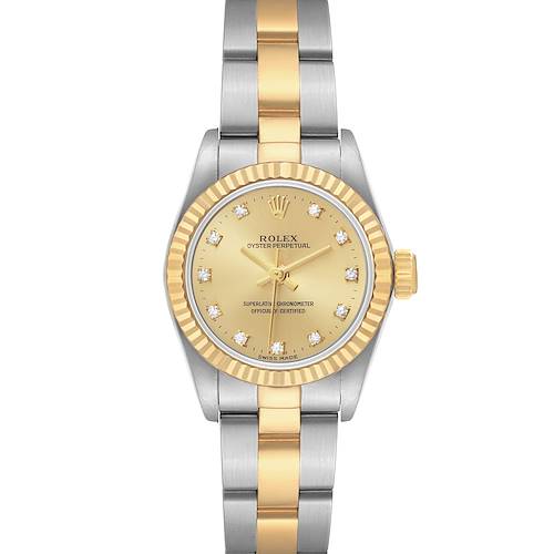 Photo of Rolex Oyster Perpetual Steel Yellow Gold Diamond Dial Ladies Watch 67193