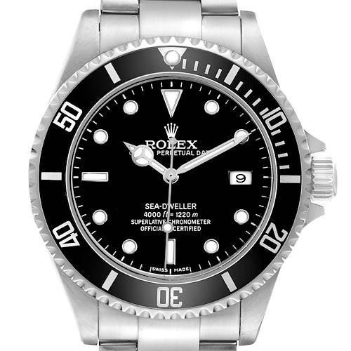 Photo of Rolex Seadweller 4000 Steel Black Dial Mens Watch 16600 Card
