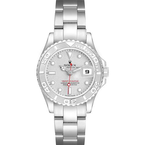 Photo of Rolex Yachtmaster 29 Steel Platinum Dial Bezel Ladies Watch 169622 Papers