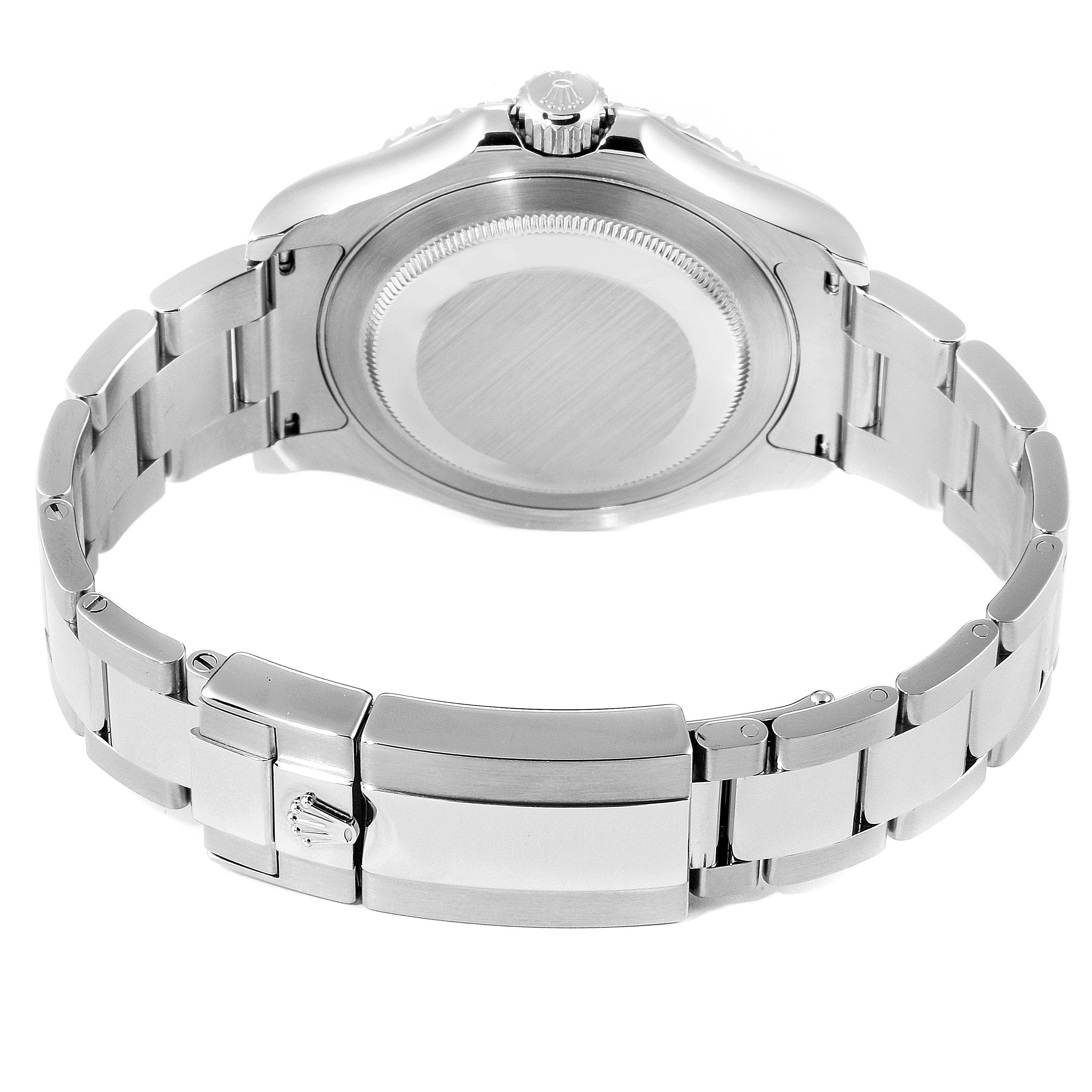 The image shows the back of a Rolex Yacht-Master 116622 Women's Stainless Steel Blue Dial 116622 Women's Stainless Steel Blue Dial watch, highlighting the bracelet and clasp from a rear angle.