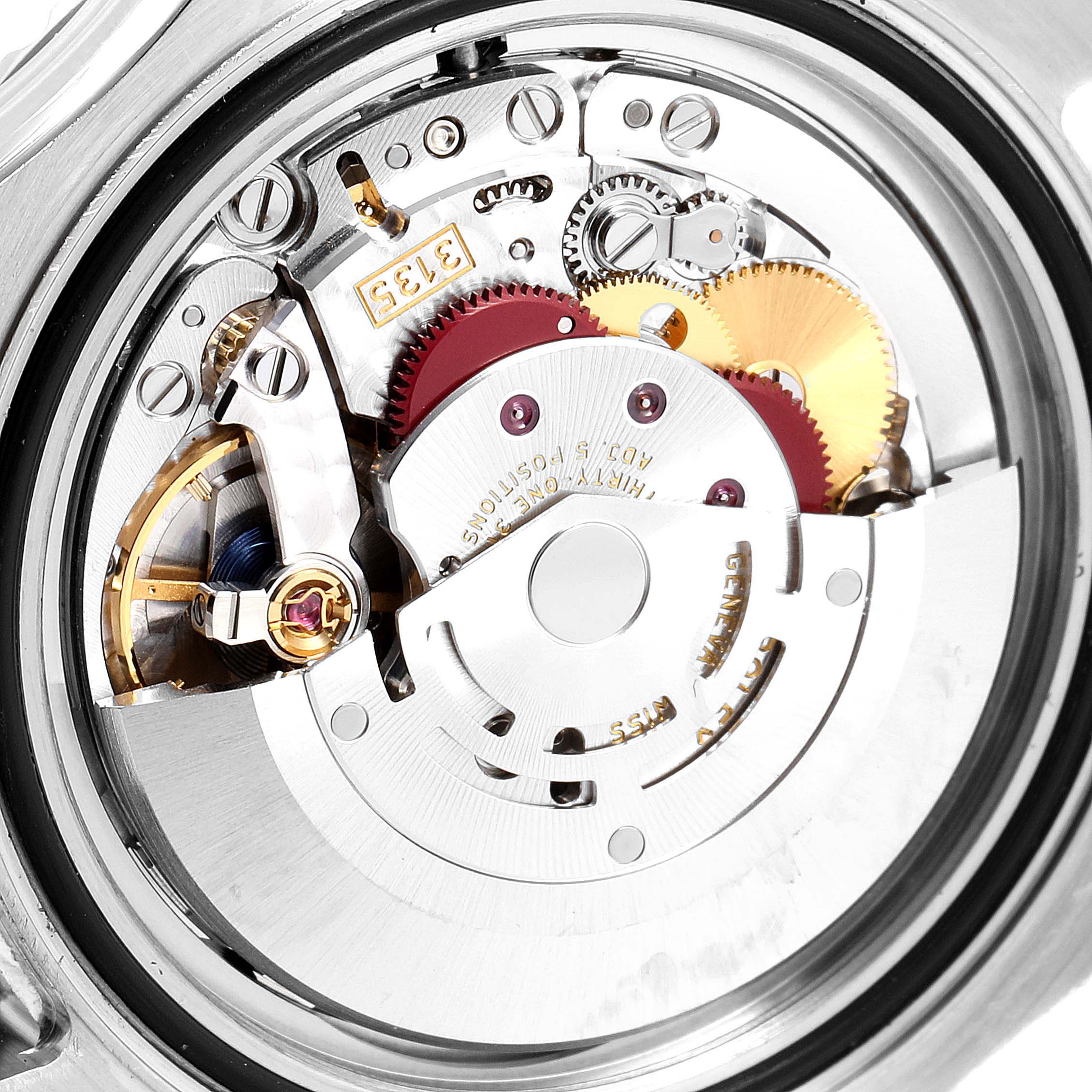 This image shows a close-up of the Rolex Yacht-Master 116622 Women's Stainless Steel Blue Dial 116622 Women's Stainless Steel Blue Dial's internal movement and gear mechanism.