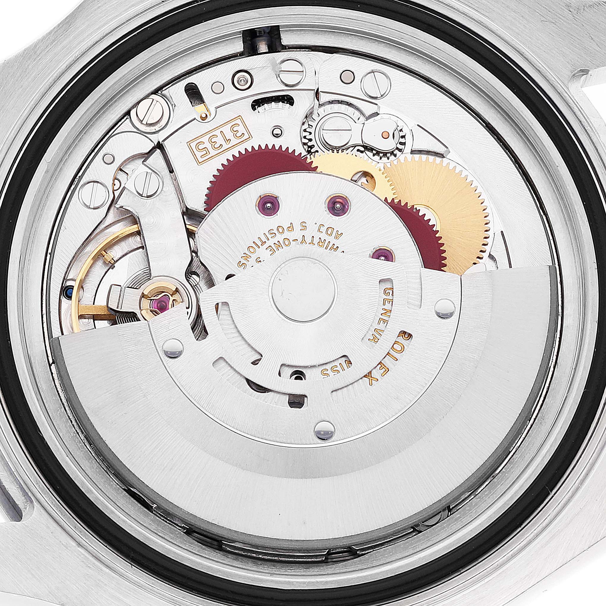 The image shows the internal mechanism and movement parts of a Rolex Yacht-Master 16622 Men's Stainless Steel Silver Dial 16622 Men's Stainless Steel Silver Dial watch from a flat, top-down angle.