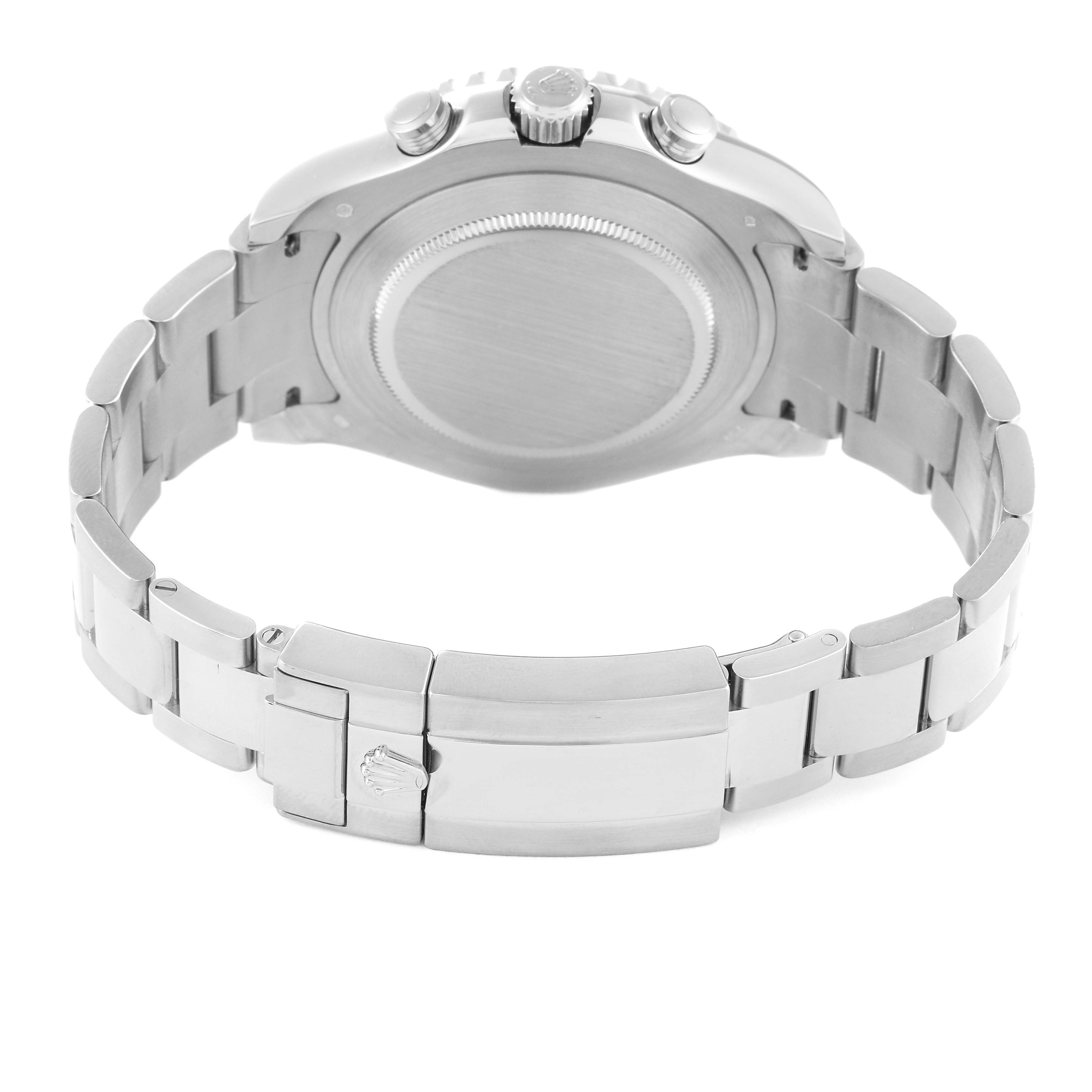 This image shows the back and bracelet clasp of a Rolex Yacht-Master 116689 Men's White Gold White Dial 116689 Men's White Gold White Dial watch from a rear angle.