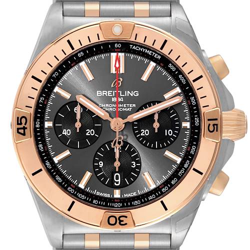 Photo of NOT FOR SALE - Breitling Chronomat B01 Steel Rose Gold Grey Dial Mens Watch UB0134 Box Card - EXCHANGE PARTIAL PAYMENT