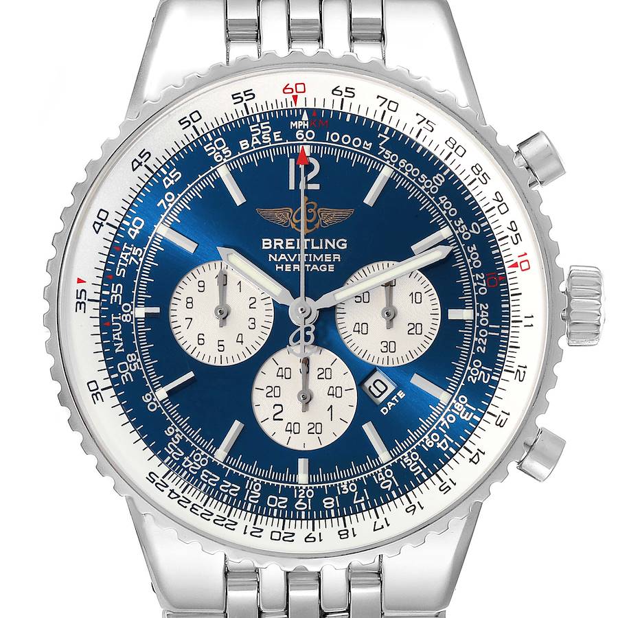Breitling Navitimer Heritage Blue Dial Automatic Mens Watch A35340 SwissWatchExpo