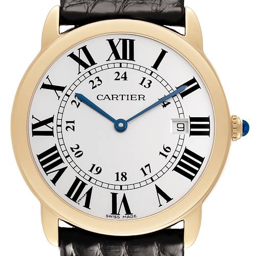 Photo of Cartier Ronde Solo 36 Large Yellow Gold Mens Watch W6700455