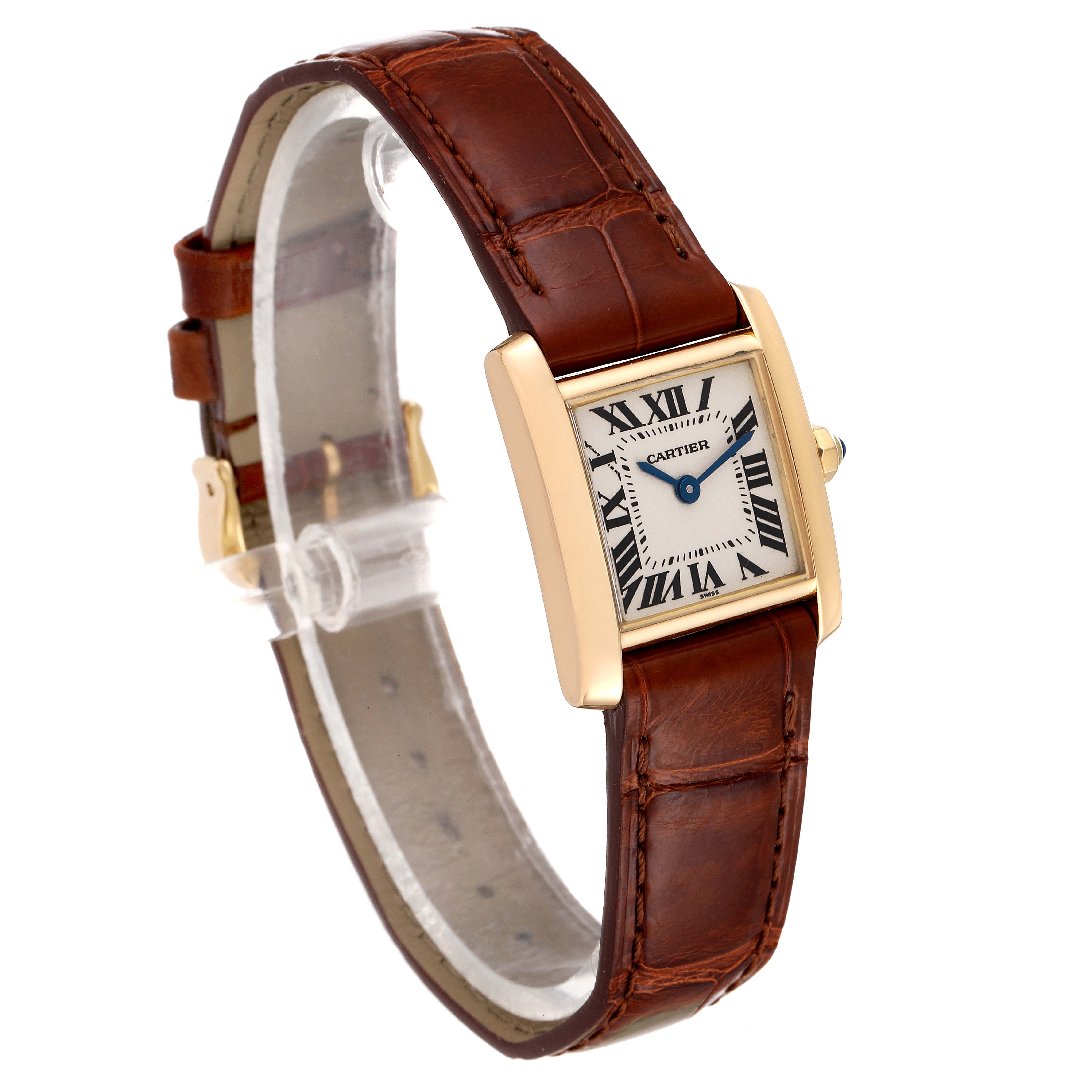 Cartier Tank Francaise Yellow Gold Silver Dial Quartz Ladies Watch ...