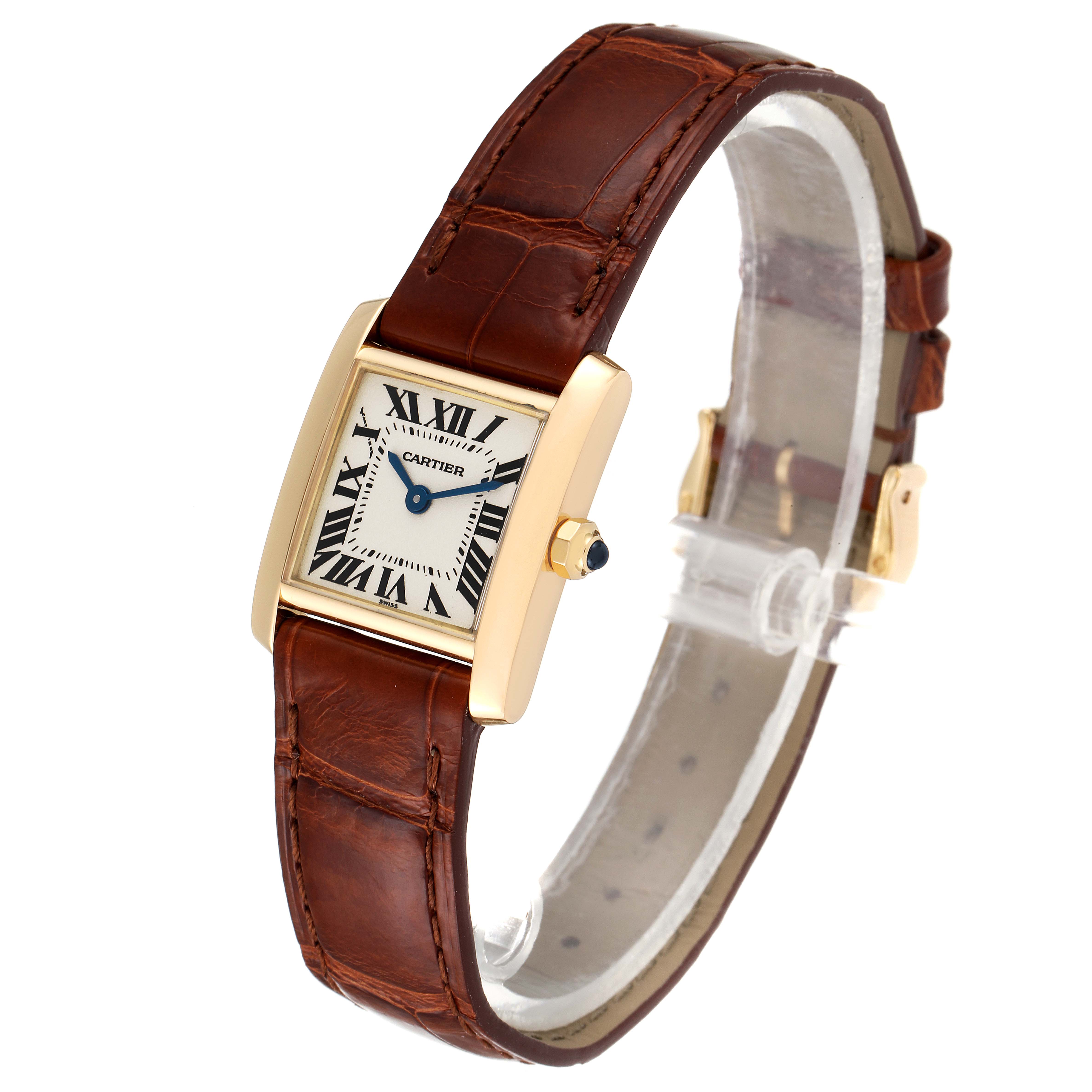 Cartier Tank Francaise Yellow Gold Silver Dial Quartz Ladies Watch ...