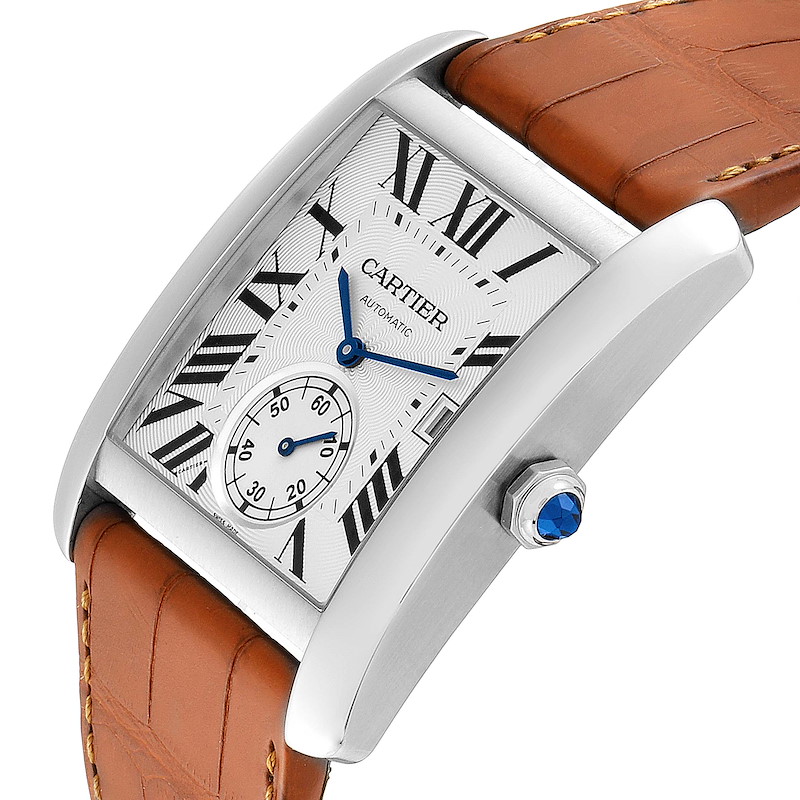 Cartier Tank Mc Silver Dial Automatic Steel Mens Watch W Box Papers Swisswatchexpo