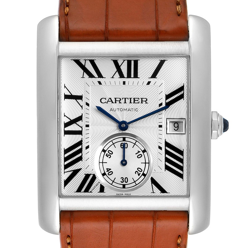 Cartier Tank MC Silver Dial Automatic Steel Mens Watch W5330003 Box Papers SwissWatchExpo