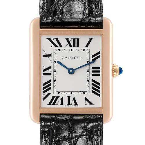 Photo of Cartier Tank Solo Large Steel Rose Gold Steel Mens Watch W5200025 Card