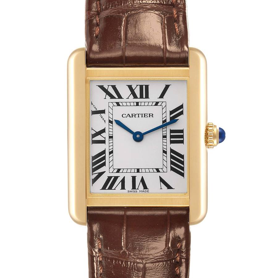 Cartier Tank Solo Yellow Gold Steel Silver Dial Ladies Watch W5200002 Card SwissWatchExpo