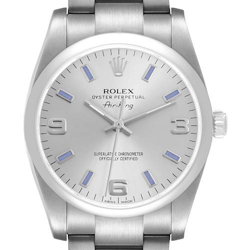 Photo of Rolex Air King 34 Silver Dial Steel Mens Watch 114200