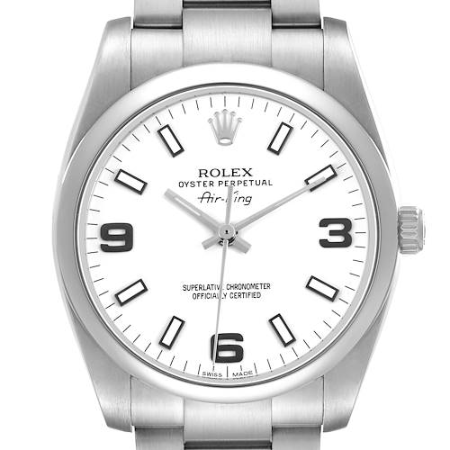 Photo of Rolex Air King 34 Steel White Dial Mens Watch 114200