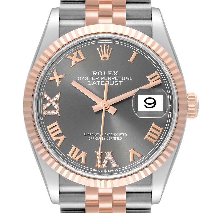 Rolex Datejust 36 Steel Everose Rose Gold Diamond Mens Watch 126231 Box Card SwissWatchExpo