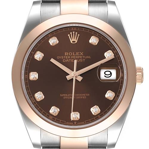 Photo of Rolex Datejust 41 Steel Rose Gold Diamond Dial Mens Watch 126301 Unworn