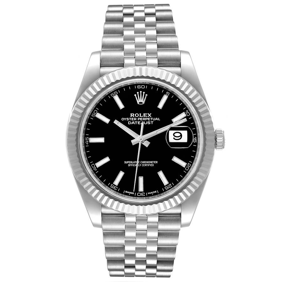Stainless Steel, Fluted White Gold Bezel Rolex Datejust 41