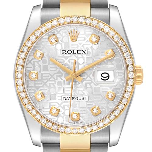 Photo of Rolex Datejust Steel Yellow Gold Anniversary Dial Diamond Mens Watch 116243