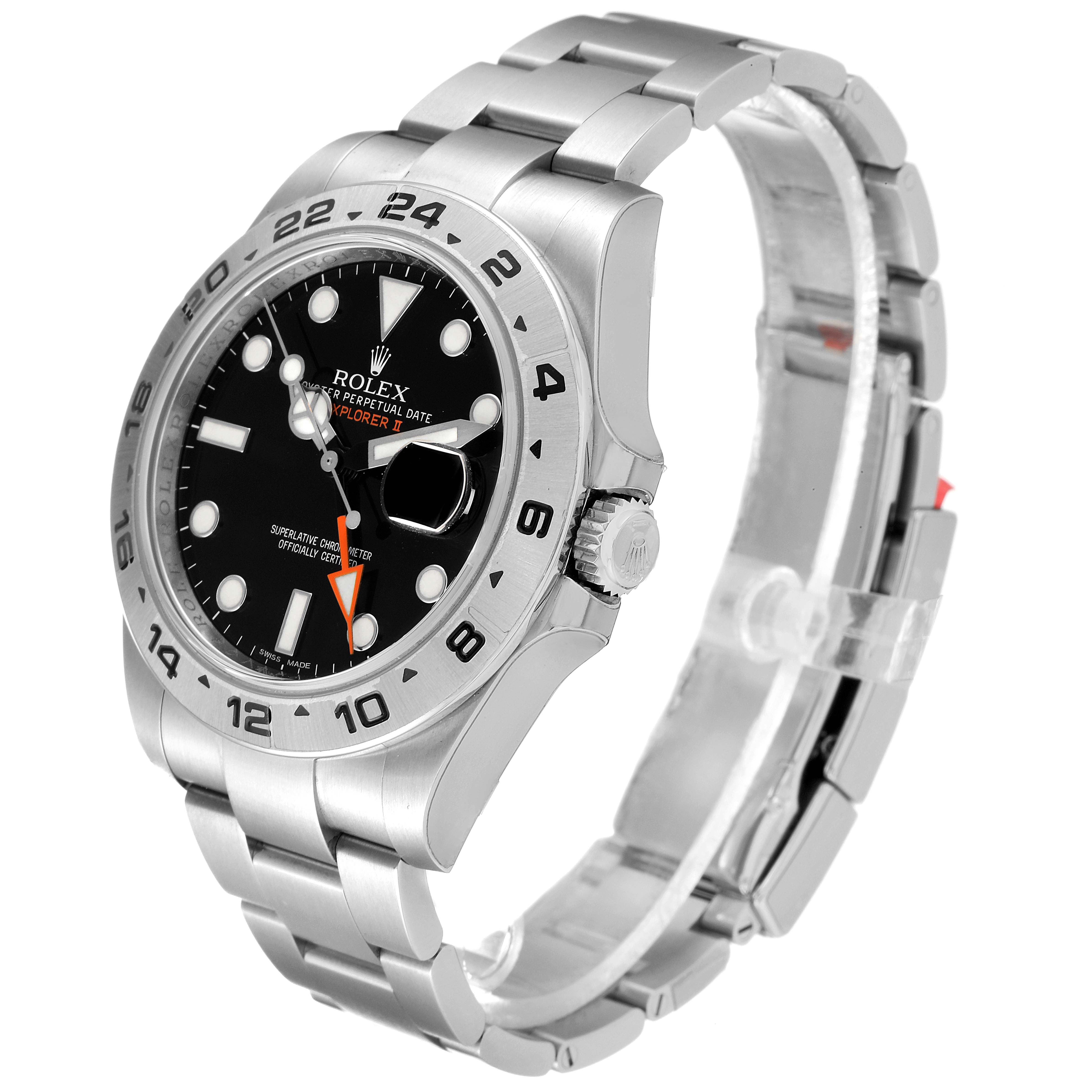 This Rolex Explorer 216570 Men's Stainless Steel Black Dial 216570 Men's Stainless Steel Black Dial model is shown from a three-quarter angle, displaying the dial, bezel, crown, and steel bracelet.